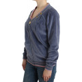 Blue velvet zipup sweater