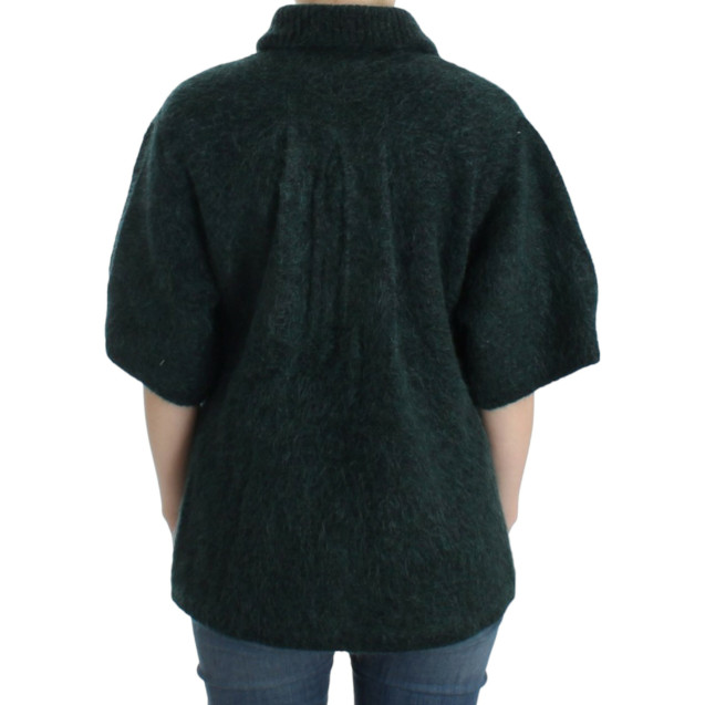 Elegant Green Wool-Mohair Blend Cardigan