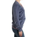 Blue velvet zipup sweater