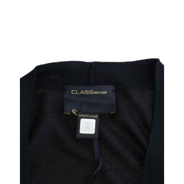 Black cropped wool cardigan