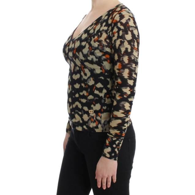 Multicolor v-neck wool jumper