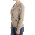 Beige velvet zipup sweater