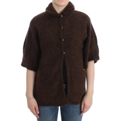 Brown mohair knitted cardigan