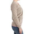 Beige velvet zipup sweater