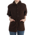 Brown mohair knitted cardigan