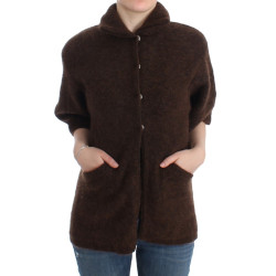 Brown mohair knitted cardigan