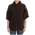 Brown mohair knitted cardigan