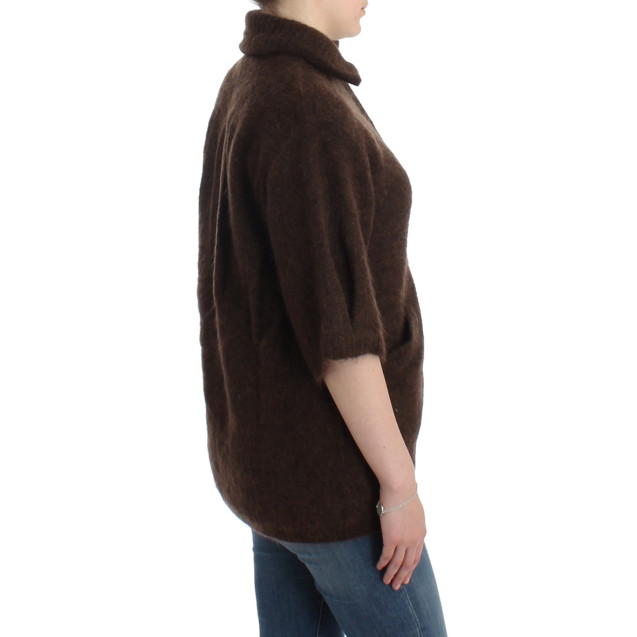 Brown mohair knitted cardigan