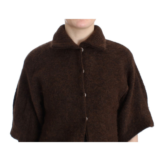 Brown mohair knitted cardigan