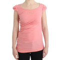 Pink Cotton Blend Tank Top with Cap Sleeves
