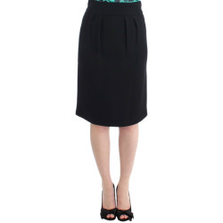 Black wool pencil skirt