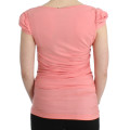 Pink Cotton Blend Tank Top with Cap Sleeves