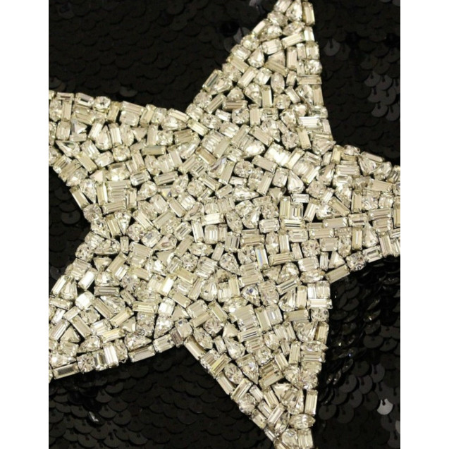 Masterpiece black crystal swarovski stars sheath dress