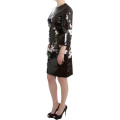 Black patent floral HANDPAINTED dress