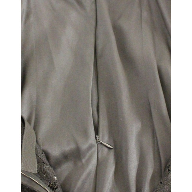 Elegant Black Floral Lace Crystal Dress