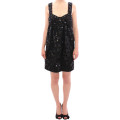 Black floral crystal embedded dress