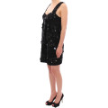 Black floral crystal embedded dress