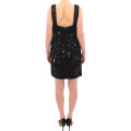 Black floral crystal embedded dress