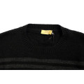 Elegant Black Striped Crewneck Sweater
