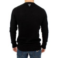 Elegant Black Striped Crewneck Sweater
