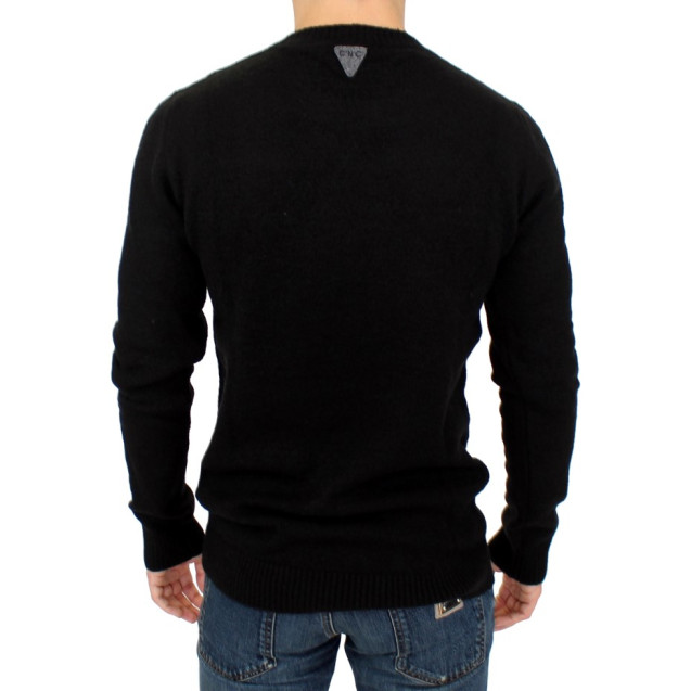 Elegant Black Striped Crewneck Sweater