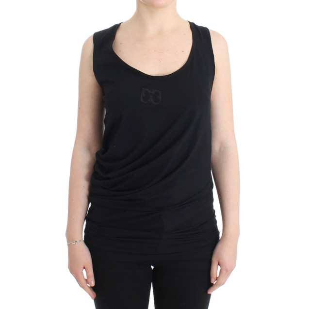 Elegant Black Tank Top with Logo Detail