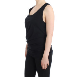 Elegant Black Tank Top with Logo Detail
