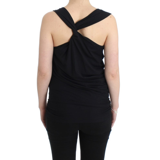 Elegant Black Tank Top with Logo Detail