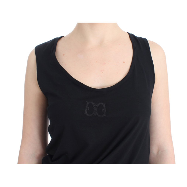 Elegant Black Tank Top with Logo Detail