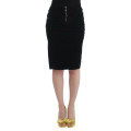 Black Corduroy Pencil Skirt