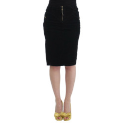 Black Corduroy Pencil Skirt