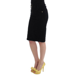 Black Corduroy Pencil Skirt