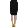 Black Corduroy Pencil Skirt
