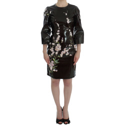 Black floral 3/4 Sleeve sheath dress