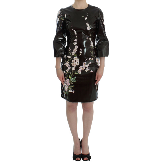 Black floral 3/4 Sleeve sheath dress