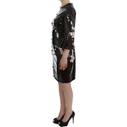 Black floral 3/4 Sleeve sheath dress