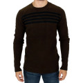 Brown striped crewneck sweater
