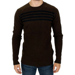 Brown striped crewneck sweater