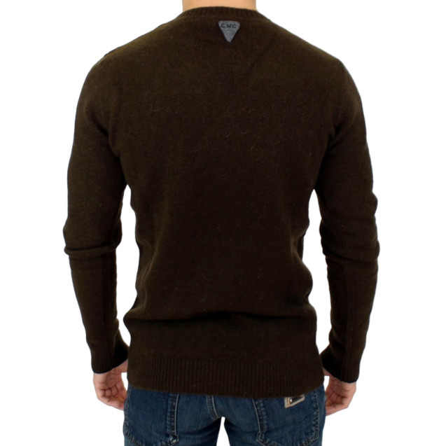 Brown striped crewneck sweater