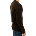Brown striped crewneck sweater