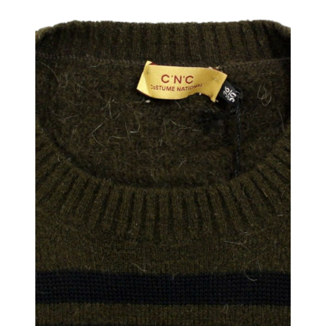 Brown striped crewneck sweater