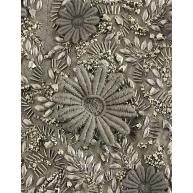 Black floral crystal embedded dress