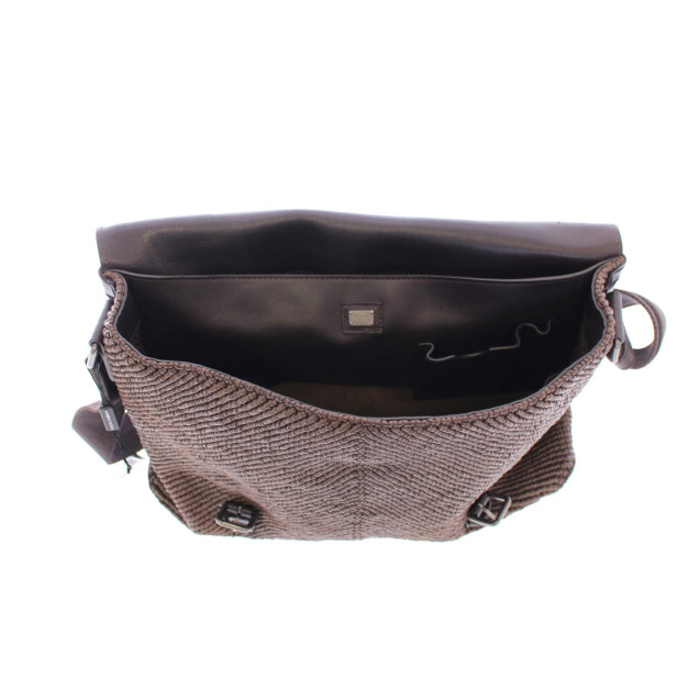 Woven Leather Messenger Shoulder Bag