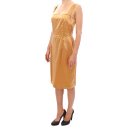 Bronze silk sheath dress