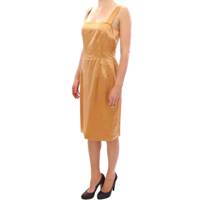Bronze silk sheath dress