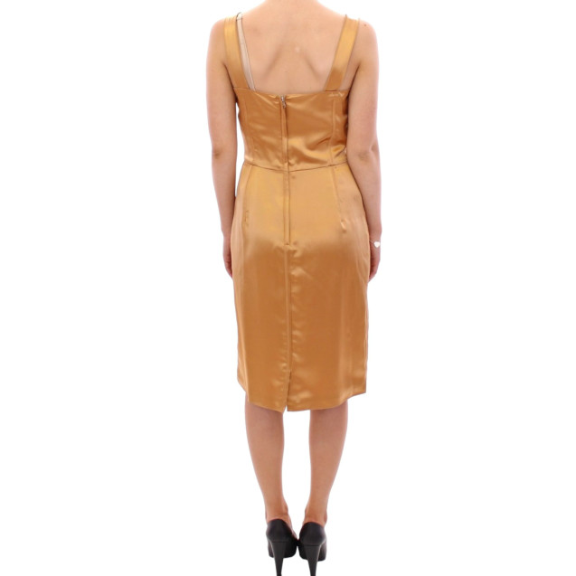 Bronze silk sheath dress
