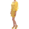Yellow lace crystal mini dress