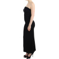 Elegant Strapless Black Maxi Dress
