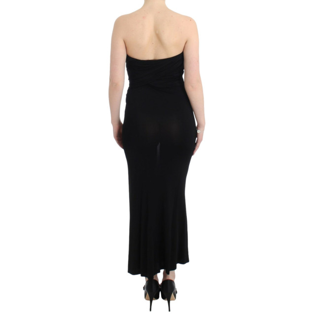 Elegant Strapless Black Maxi Dress
