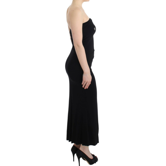 Elegant Strapless Black Maxi Dress